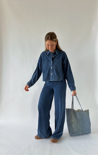 The Denim Sweat Button Up -