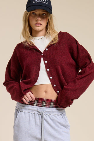The Staple Cardigan - Burgundy -