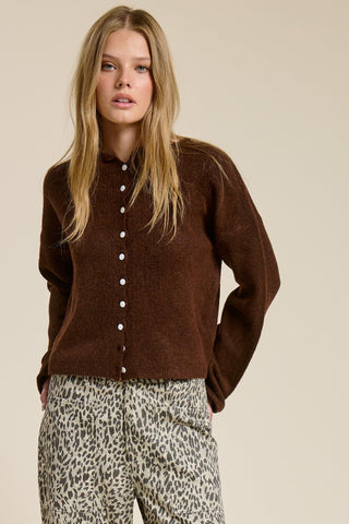 The Staple Cardigan - Chocolate -