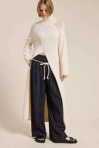 Turtle Neck Maxi Sweater - Ivory -