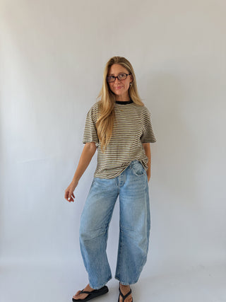 Mia Striped Oversized Tee