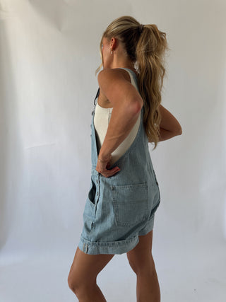Short Overalls- Striped