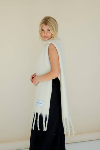 The Recycled Scarf - Rice White