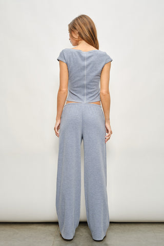 Denim Blue Striped Pants