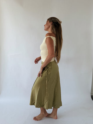 Matcha Midi Wrap Skirt