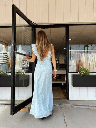 The Garden Party Maxi Dress - Blue