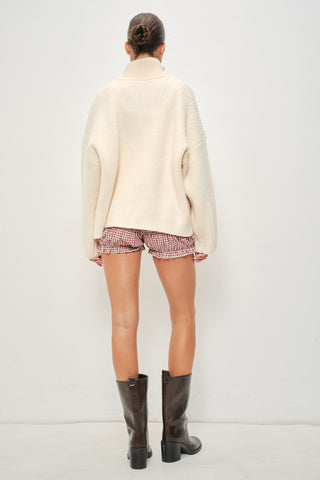 Ivory Double Zip Sweater