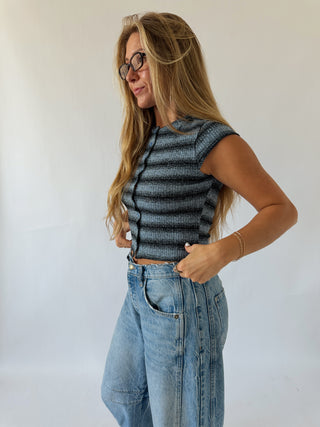 Striped Short Sleeve Buttton Up