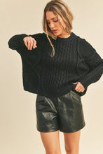 Load image into Gallery viewer, Black Cable Knit Sweater
