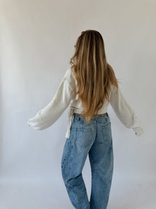 The Shiloh Wrap Sweater -Ivory