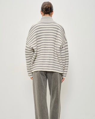 Striped Double Zip Sweater