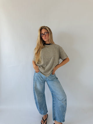 Mia Striped Oversized Tee