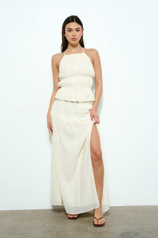Caroline Smocked Halter Top - Ivory - amandenimes - Caroline Smocked Halter Top - Ivory - 