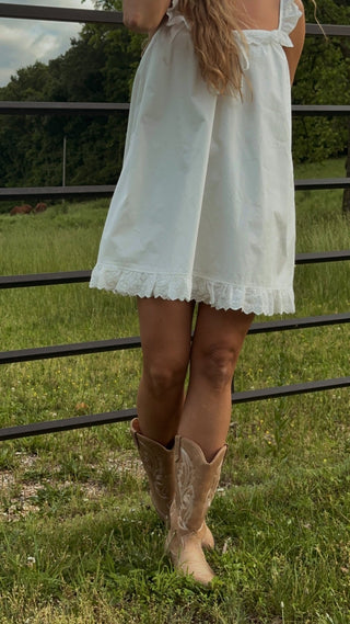 The Wesley White Mini Dress - amandenimes - The Wesley White Mini Dress - 