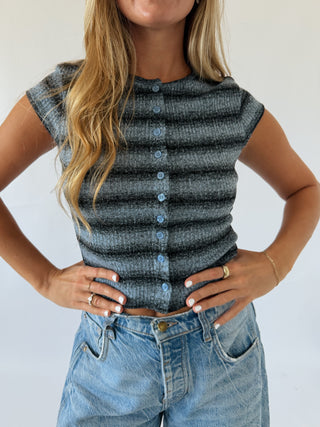 Striped Short Sleeve Buttton Up