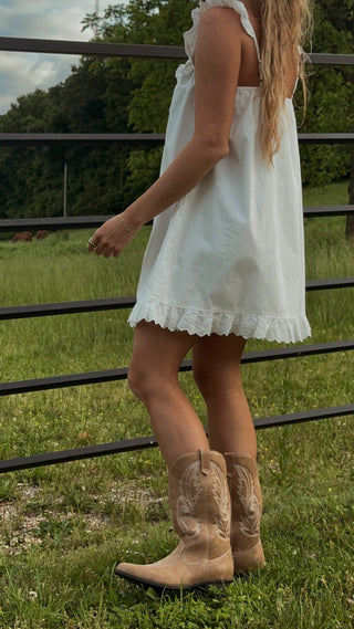 The Wesley White Mini Dress - amandenimes - The Wesley White Mini Dress - 