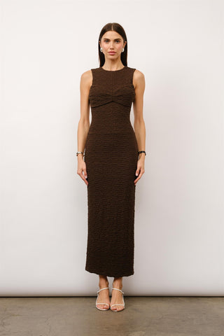 Brown Open Back Maxi Dress