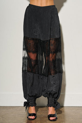 Black Lace Balloon Pants