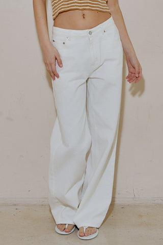 White Straight Leg Jeans
