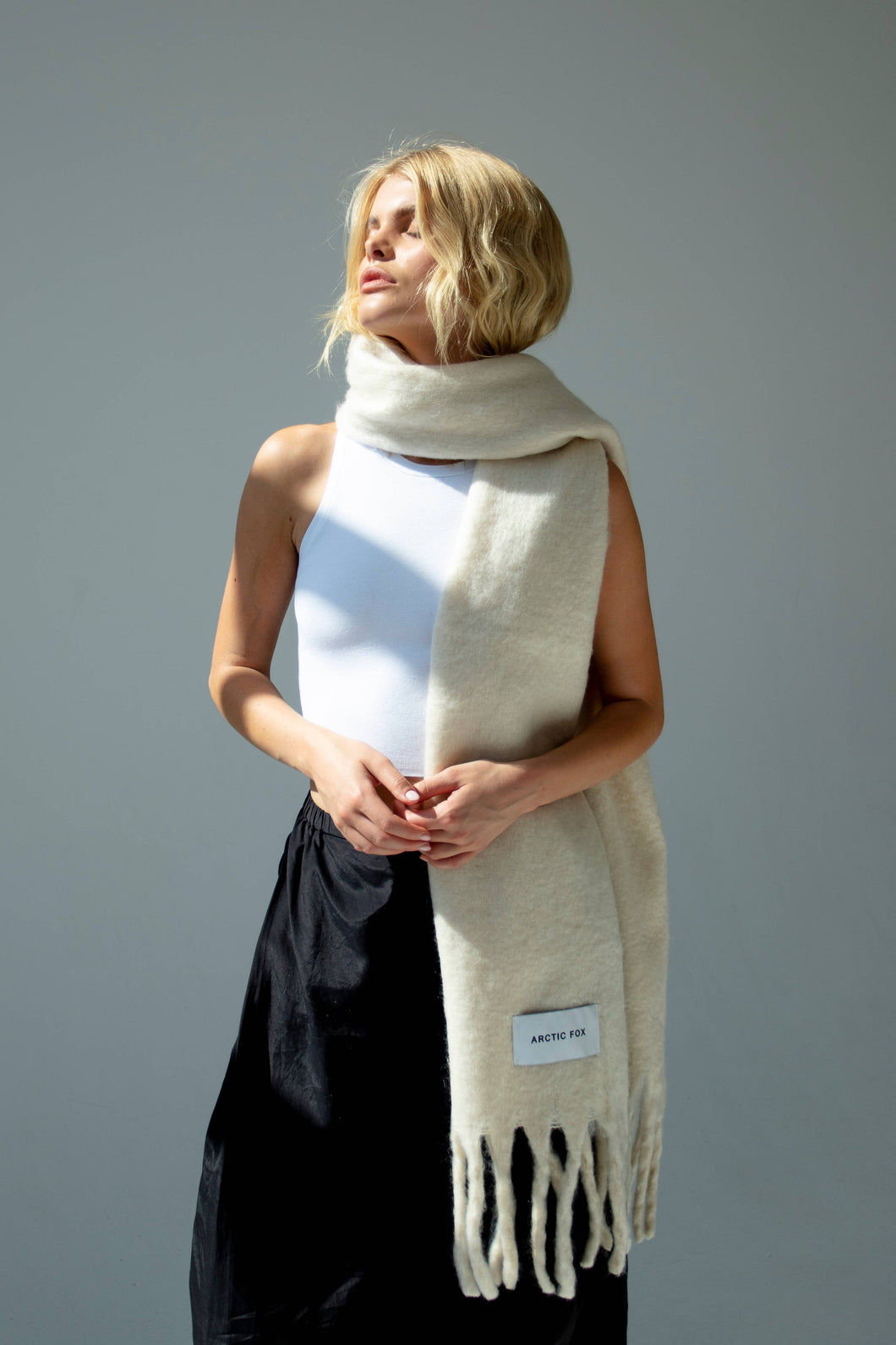 The Recycled Scarf - Rice White
