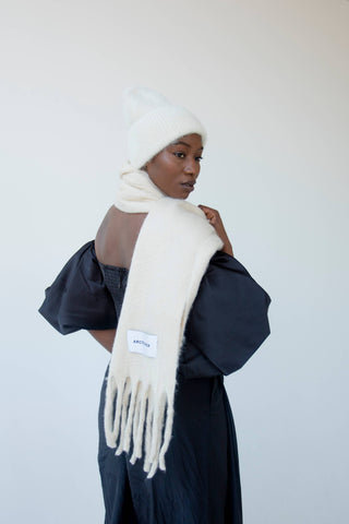 The Recycled Scarf - Rice White