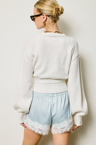 The Shiloh Wrap Sweater -Ivory