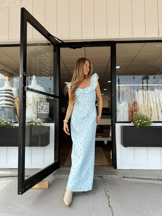 The Garden Party Maxi Dress - Blue