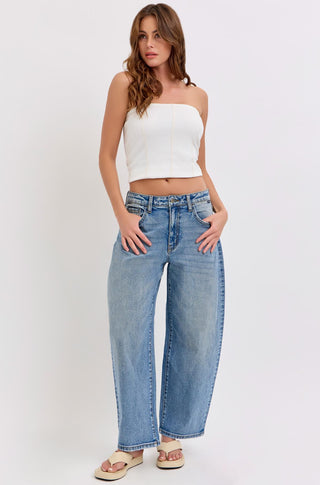 Medium Wash Barrel Jeans