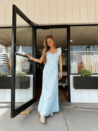 The Garden Party Maxi Dress - Blue