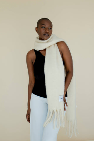 The Recycled Scarf - Rice White