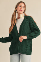 Load image into Gallery viewer, Forest Green Cable Knit Cardigan
