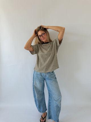 Mia Striped Oversized Tee