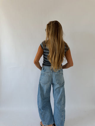 Striped Short Sleeve Buttton Up