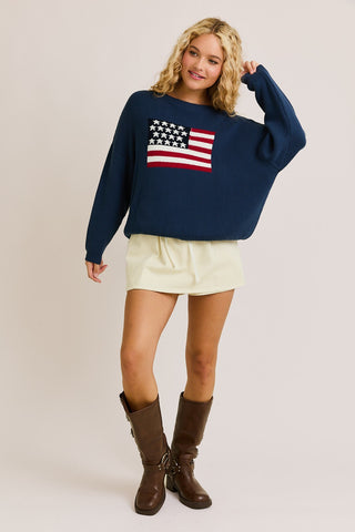USA Oversized Sweater - Navy