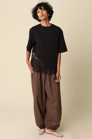 Plaid Balloon Drawstring Pant