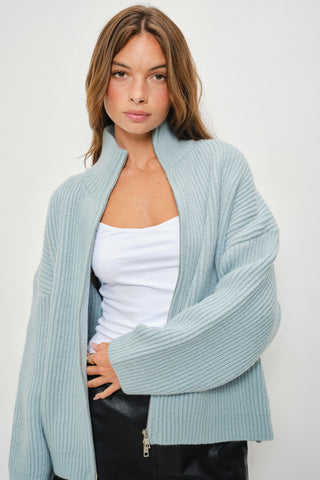 Sky Blue Double Zip Sweater