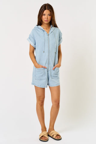 Denim Hooded Romper