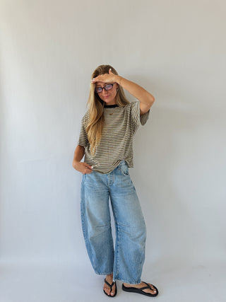 Mia Striped Oversized Tee