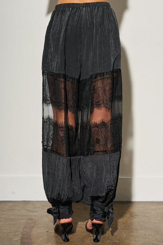 Black Lace Balloon Pants