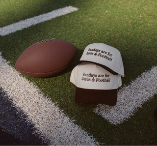 Sundays are for Jesus and football hat: Brown brim