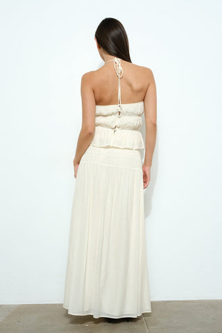 Caroline Smocked Halter Top - Ivory - amandenimes - Caroline Smocked Halter Top - Ivory - 