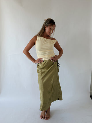 Matcha Midi Wrap Skirt