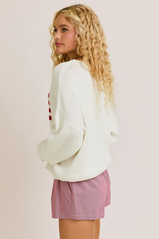 USA Oversized Sweater - White