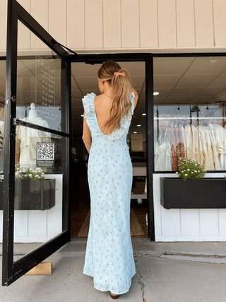 The Garden Party Maxi Dress - Blue