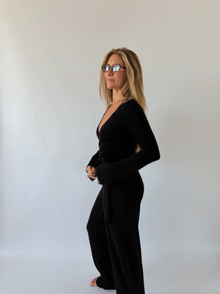 The Phoebe Wide Leg Pants - Black