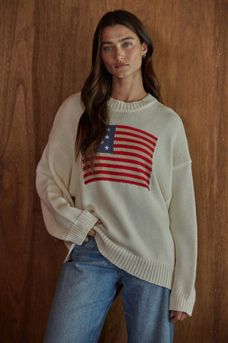 USA Oversized Sweater - Ivory