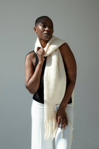 The Recycled Scarf - Rice White