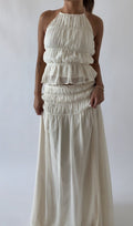 Caroline Smocked Waist Maxi Skirt - Ivory