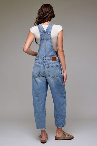 Light Wash Barrel Overalls