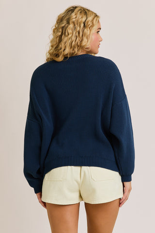 USA Oversized Sweater - Navy